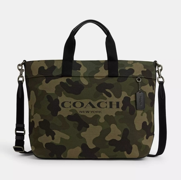 NEW! Men's Tote 38 with Camo Print in Gunmetal /Green Multi [only 1 left!] - Picture 4 of 8